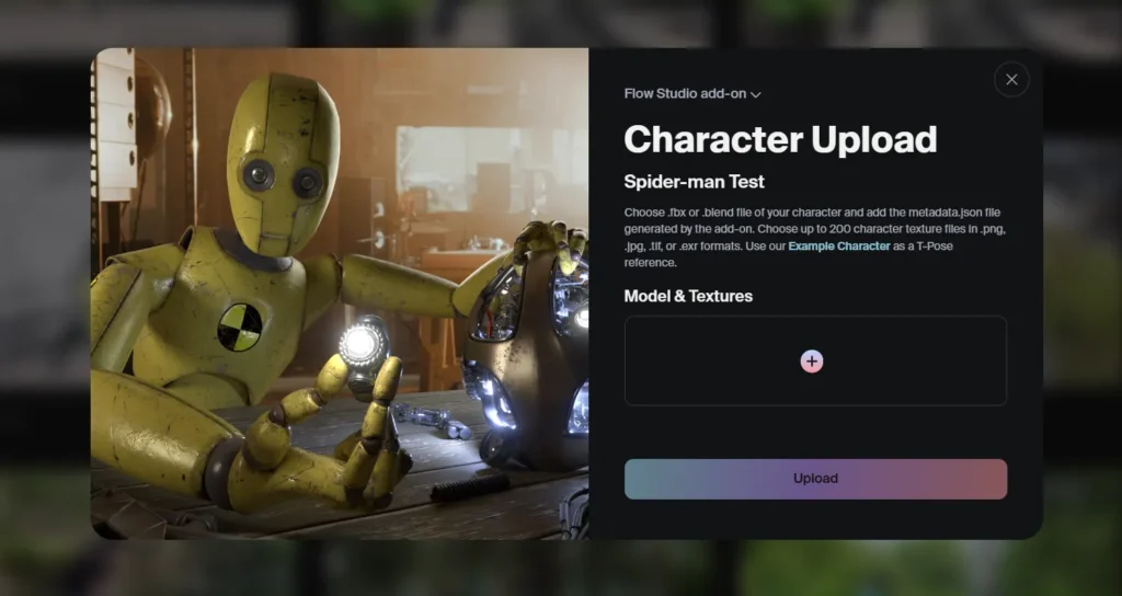 キャラクターアップロード