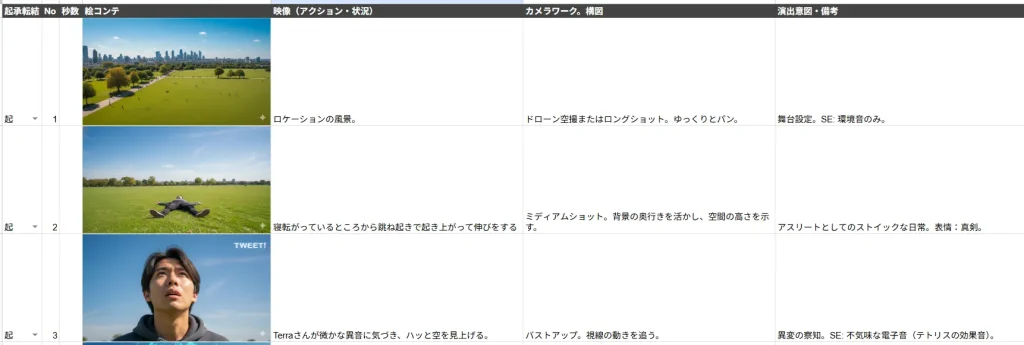 AI 絵コンテ 事例