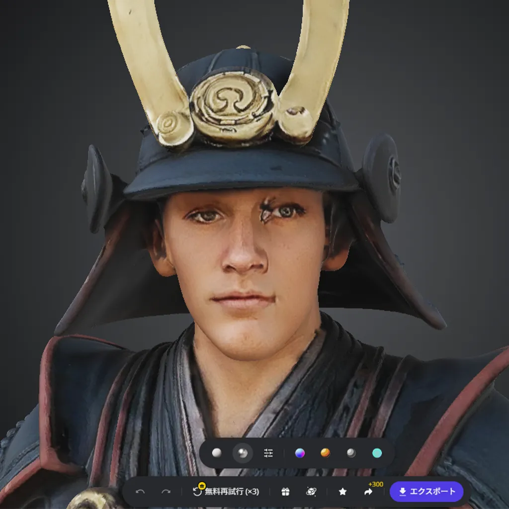 顔の造形が崩れているモデル(ウルトラ)