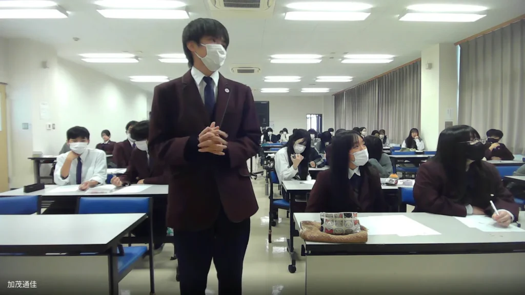 甲斐清和高等学校 出前授業1